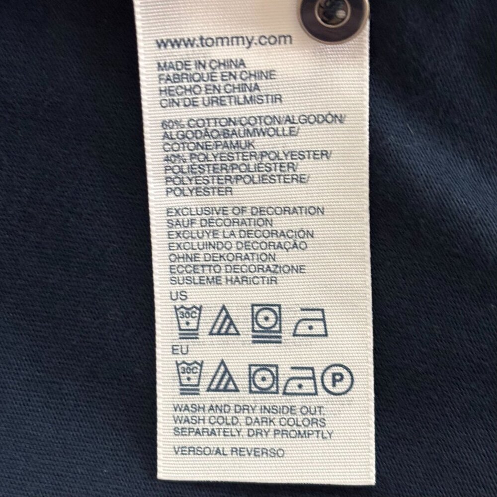 Tommy Hilfiger - Pleated Bib LS Henley w/Roll Tab‎ Sleeves - Navy - Size XS - Picture 10 of 11